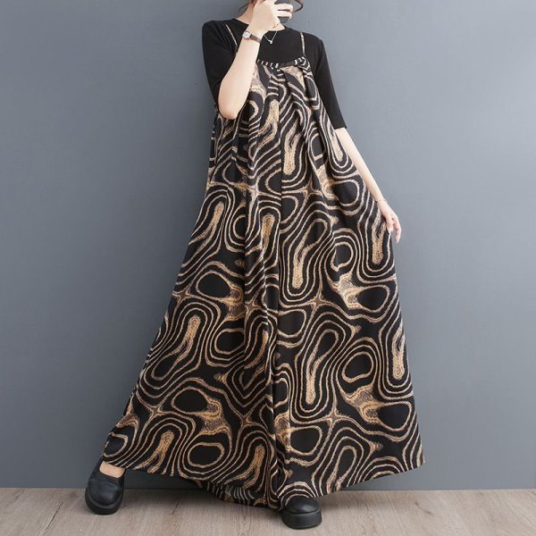 画像3: 個性派スタイル 　オシャレな個性派柄デザイン　サロペットワンピース　オールインワン【MARVELOUS　QUEEN】 (3)