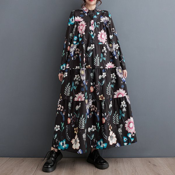 画像4: 個性派スタイル 　オシャレな派手柄　長袖ワンピース【MARVELOUS　QUEEN】 (4)