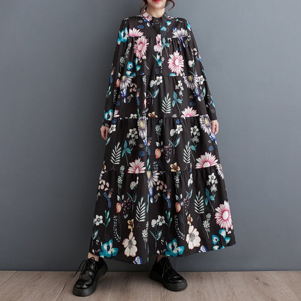 画像2: 個性派スタイル 　オシャレな派手柄　長袖ワンピース【MARVELOUS　QUEEN】 (2)