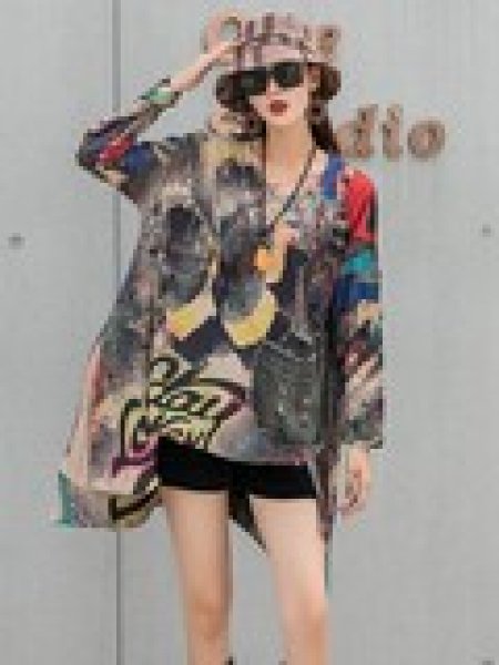 画像3: 目立ち個性派/個性派スタイル派手柄デザイン　長袖トップス【MARVELOUS　QUEEN】 (3)