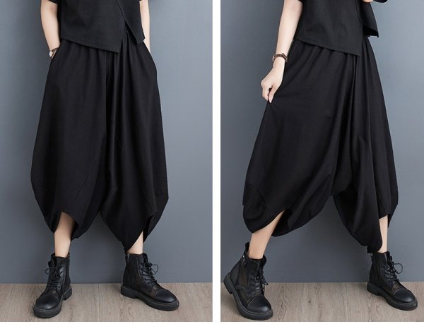 画像2: 目立ち度MAX！個性派デザインサルエルパンツ　ゆったりデザインワイドパンツ　ボトム【MARVELOUS　QUEEN】 (2)