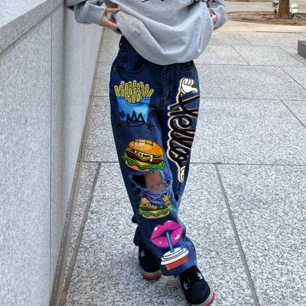 画像3: 個性派必見！カジュアル ストリート系　デニムパンツ/パンツ/ボトム【MARVELOUS　QUEEN】 (3)