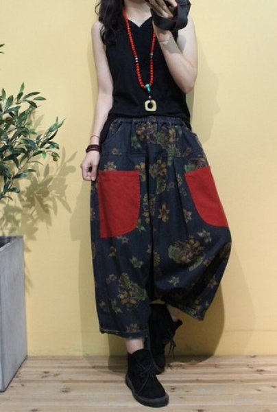 画像4: 個性派必見！カジュアル ストリート系　ワイドデニムパンツ/パンツ/ボトム【MARVELOUS　QUEEN】 (4)