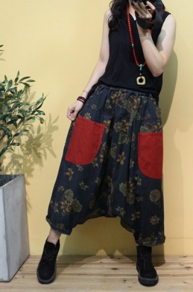 画像2: 個性派必見！カジュアル ストリート系　ワイドデニムパンツ/パンツ/ボトム【MARVELOUS　QUEEN】 (2)