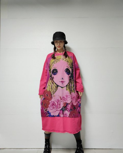 画像6: インパクトあり！目立ち度抜群！派手カワ　プリントデザイン　ゆったりワンピース【MARVELOUS　QUEEN】 (6)