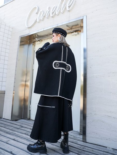 画像5: 個性派ファッション！オシャレなジャケット風柄デザイン　ニット生地トップス　セーター【MARVELOUS　QUEEN】 (5)