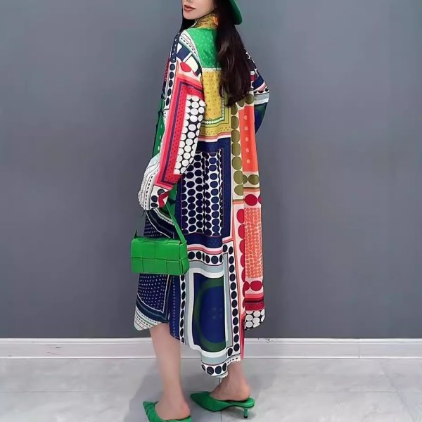 画像2: 個性派スタイル 　オシャレな派手柄　長袖ワンピース【MARVELOUS　QUEEN】 (2)