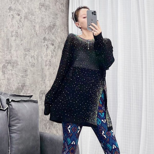 画像3: 個性派ファッション！オシャレなキラキラストーン装飾トップス【MARVELOUS　QUEEN】 (3)