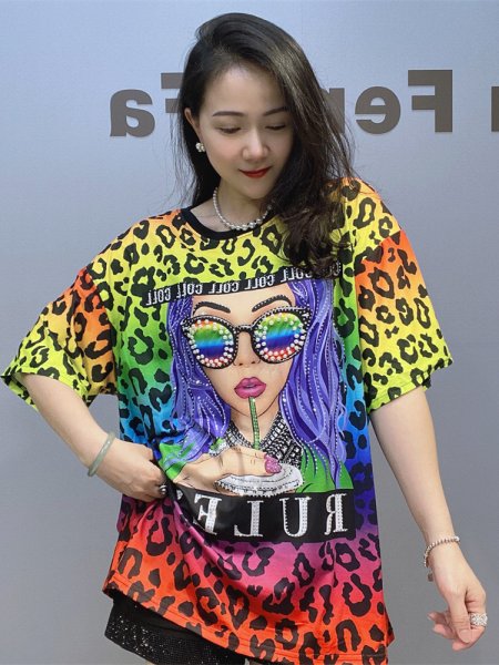 画像3: 個性派ファッション！オシャレな派手柄デザイン　半袖トップス　Tシャツ【MARVELOUS　QUEEN】 (3)