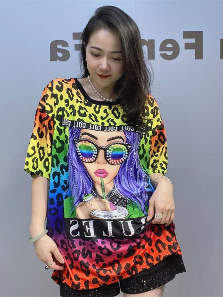 画像6: 個性派ファッション！オシャレな派手柄デザイン　半袖トップス　Tシャツ【MARVELOUS　QUEEN】 (6)