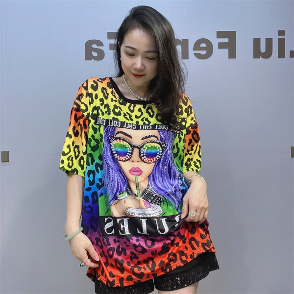 画像4: 個性派ファッション！オシャレな派手柄デザイン　半袖トップス　Tシャツ【MARVELOUS　QUEEN】 (4)