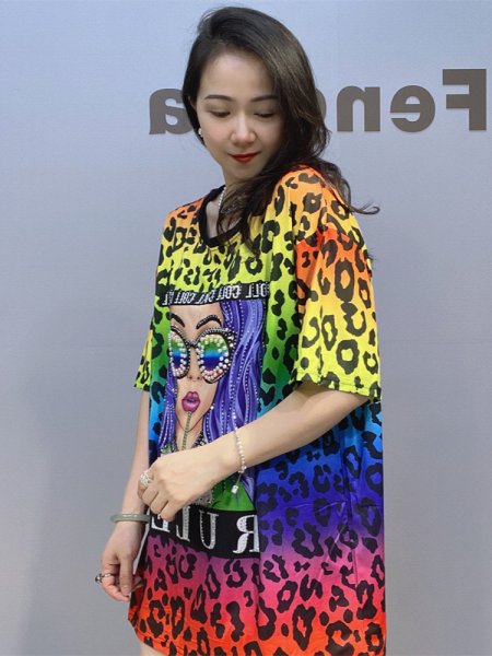 画像5: 個性派ファッション！オシャレな派手柄デザイン　半袖トップス　Tシャツ【MARVELOUS　QUEEN】 (5)