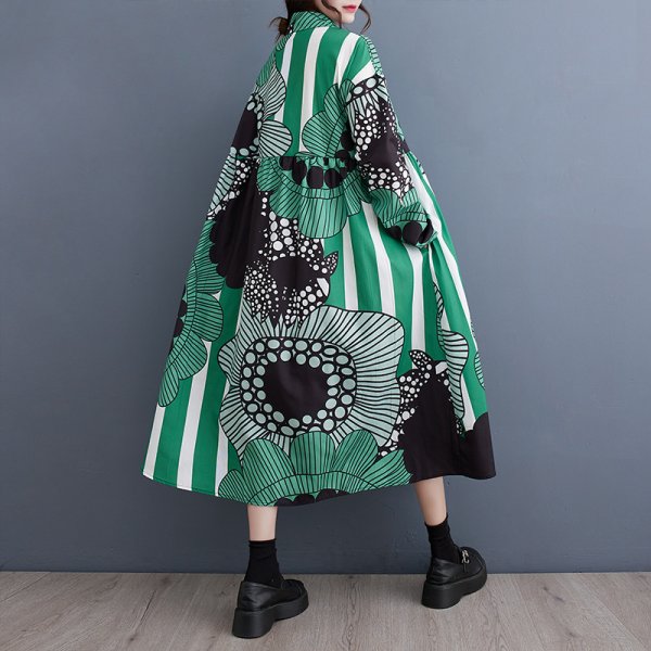 画像2: 個性派スタイル 　オシャレな派手柄　長袖ワンピース【MARVELOUS　QUEEN】 (2)