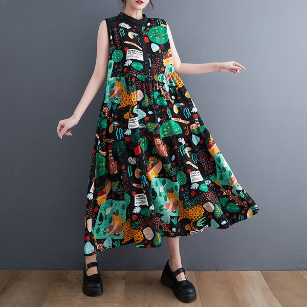 画像3: 個性派スタイル 　オシャレな派手柄　ワンピース【MARVELOUS　QUEEN】 (3)