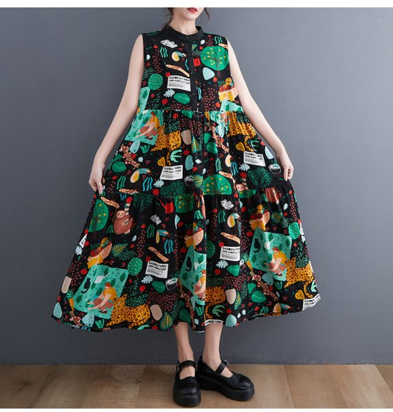 画像2: 個性派スタイル 　オシャレな派手柄　ワンピース【MARVELOUS　QUEEN】 (2)
