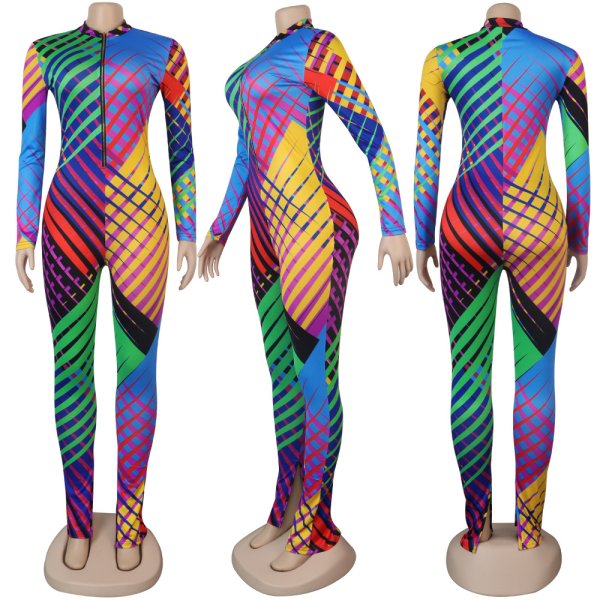 画像4: 個性派スタイル 　薄手生地デザイン　派手柄ワンピース　オールインワン【MARVELOUS　QUEEN】 (4)