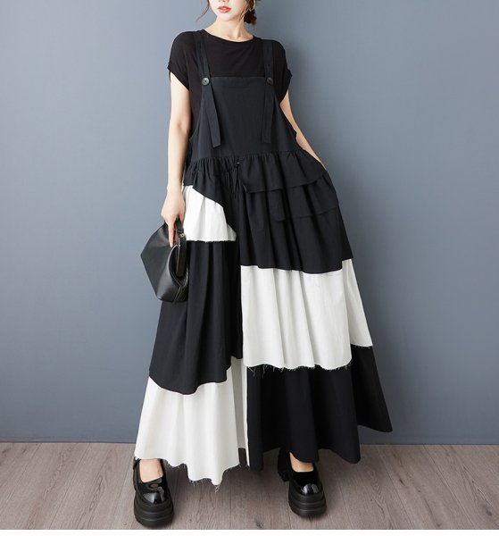 画像8: 個性派スタイル 　オシャレなフリルデザイン　サロペットスタイル　ワンピース【MARVELOUS　QUEEN】 (8)