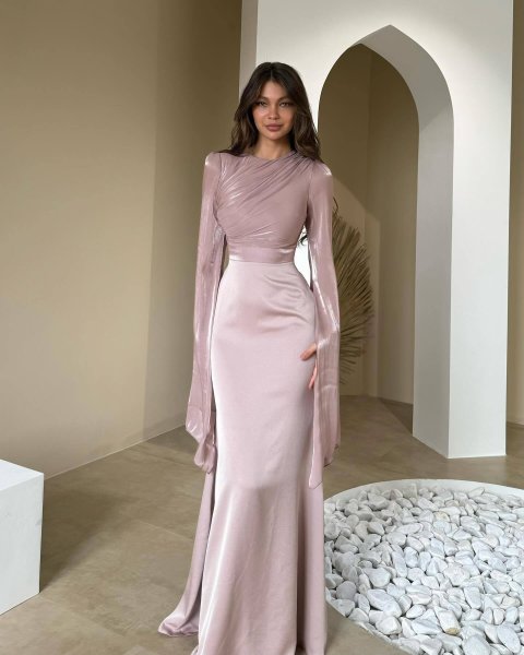 画像12: エレガントな袖フレアーデザイン　ロングドレス　キャバドレス (12)