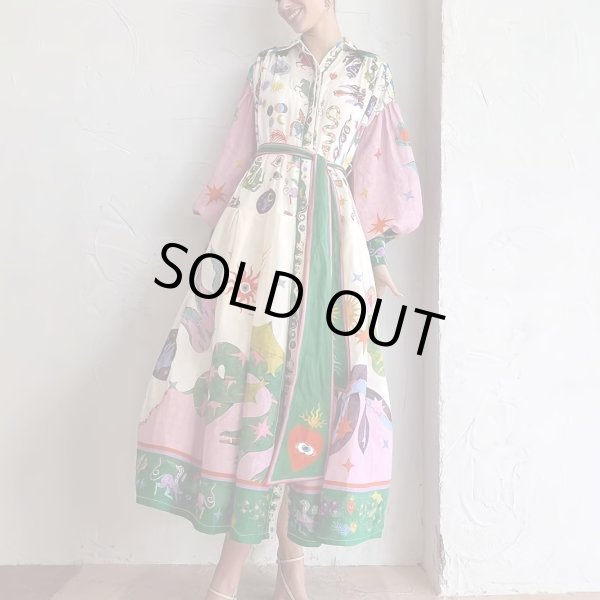 画像1: 派手柄デザイン　シャツワンピース【MARVELOUS　QUEEN】 (1)