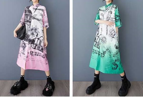 画像10: 目立ち度MAX！個性派ファッション　派手柄デザイン　シャツワンピース【MARVELOUS　QUEEN】 (10)