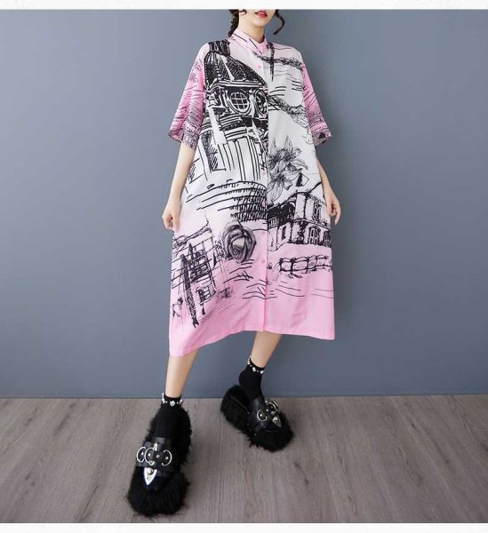画像6: 目立ち度MAX！個性派ファッション　派手柄デザイン　シャツワンピース【MARVELOUS　QUEEN】 (6)