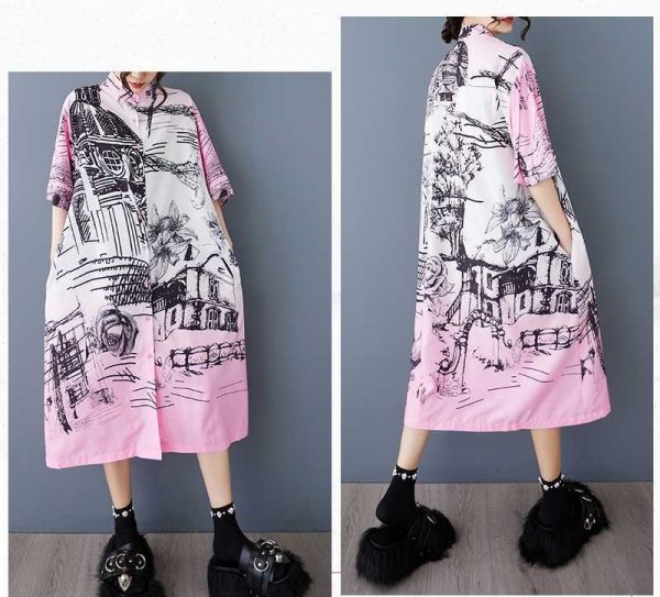 画像9: 目立ち度MAX！個性派ファッション　派手柄デザイン　シャツワンピース【MARVELOUS　QUEEN】 (9)