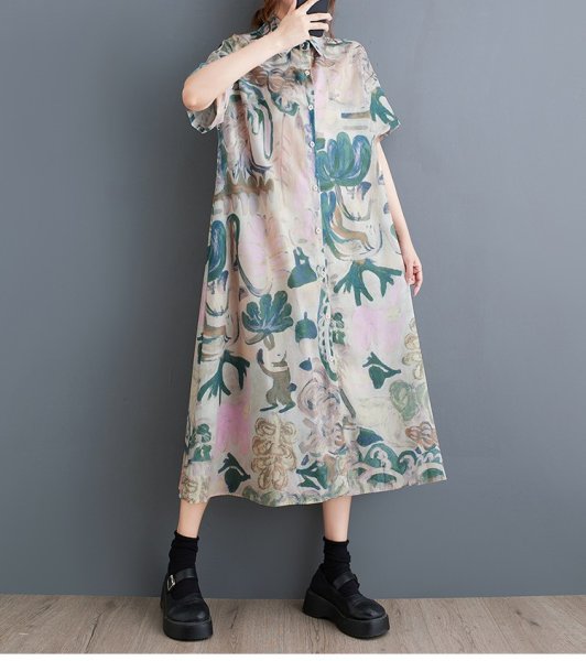 画像5: 派手柄デザイン　シャツワンピース【MARVELOUS　QUEEN】 (5)