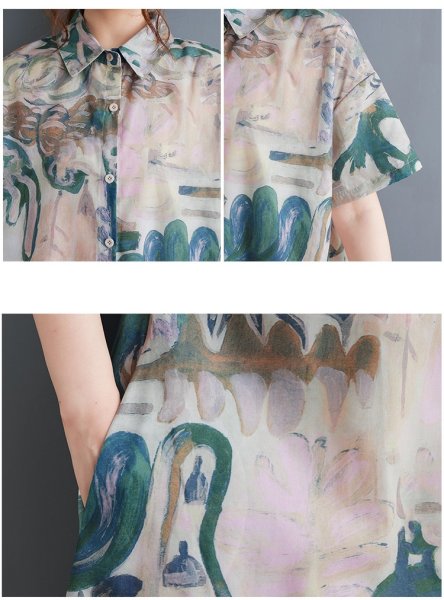 画像4: 派手柄デザイン　シャツワンピース【MARVELOUS　QUEEN】 (4)