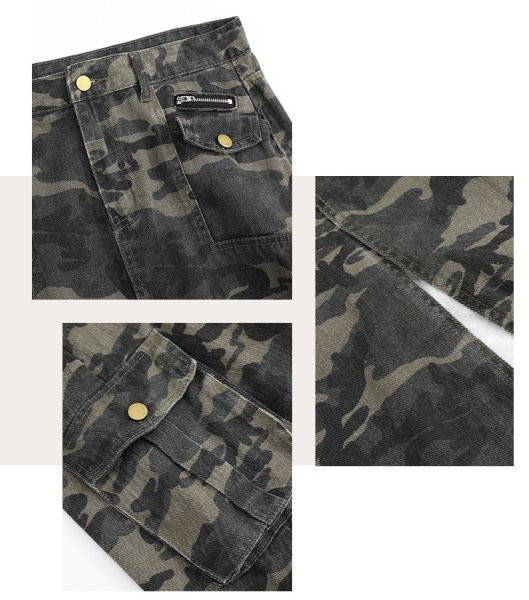 画像6: 目立ち度MAX！オシャレなデニム生地デザイン　大きなサイズ　迷彩柄ロングスカート【MARVELOUS　QUEEN】(納期2週間前後） (6)