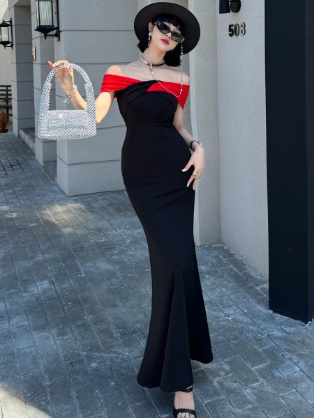 画像11: セクシーな肩魅せスタイルデザイン　ロングドレス　キャバドレス (11)