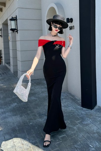 画像3: セクシーな肩魅せスタイルデザイン　ロングドレス　キャバドレス (3)