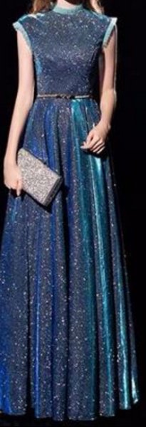 画像6: エレガントな総ラメデザイン　ロングドレス　キャバドレス　 (6)