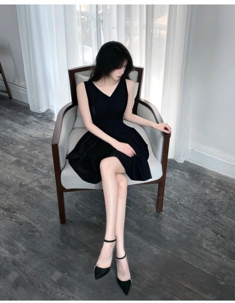 画像5: シックなデザインのＡライン　ミニワンピ　キャバワンピ　大きなサイズあり (5)