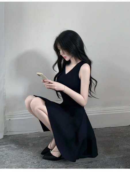 画像3: シックなデザインのＡライン　ミニワンピ　キャバワンピ　大きなサイズあり (3)