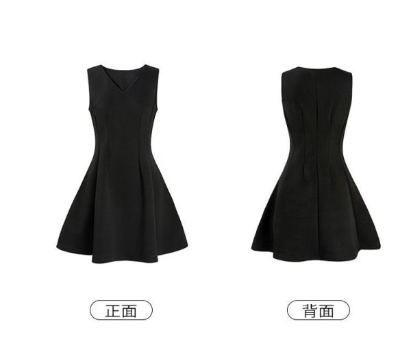 画像4: シックなデザインのＡライン　ミニワンピ　キャバワンピ　大きなサイズあり (4)