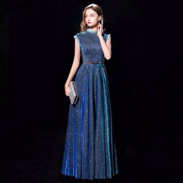 画像3: エレガントな総ラメデザイン　ロングドレス　キャバドレス　 (3)