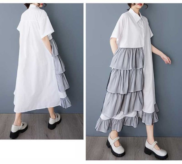 画像3: オシャレなレースフリルデザイン　シャツワンピース【MARVELOUS　QUEEN】 (3)