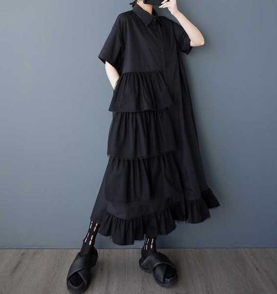 画像8: オシャレなレースフリルデザイン　シャツワンピース【MARVELOUS　QUEEN】 (8)