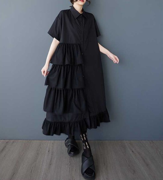 画像5: オシャレなレースフリルデザイン　シャツワンピース【MARVELOUS　QUEEN】 (5)