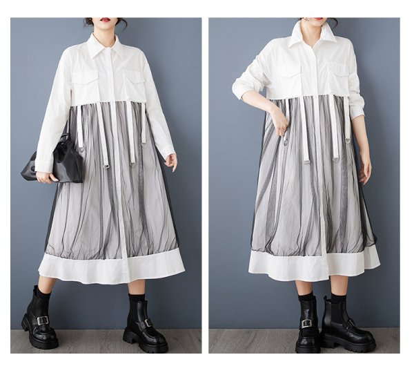 画像10: レース重ねデザイン　シャツワンピース【MARVELOUS　QUEEN】 (10)