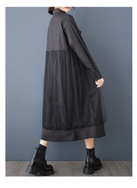 画像8: レース重ねデザイン　シャツワンピース【MARVELOUS　QUEEN】 (8)