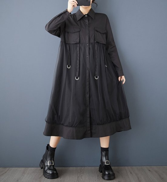 画像12: レース重ねデザイン　シャツワンピース【MARVELOUS　QUEEN】 (12)