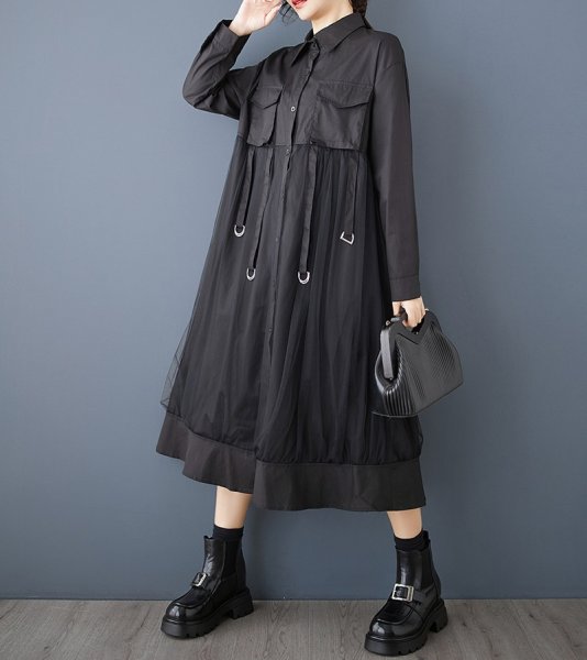 画像5: レース重ねデザイン　シャツワンピース【MARVELOUS　QUEEN】 (5)