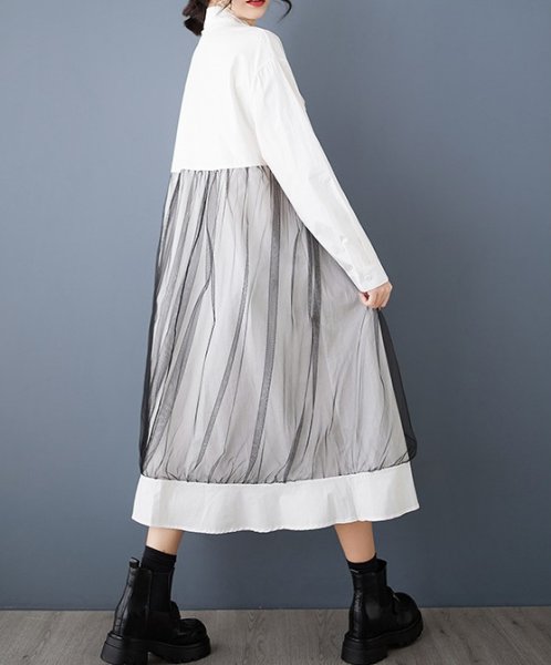 画像4: レース重ねデザイン　シャツワンピース【MARVELOUS　QUEEN】 (4)