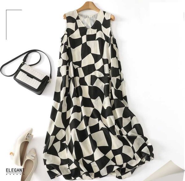 画像3: オシャレなモノトーン柄配色　ワンピース【MARVELOUS　QUEEN】 (3)