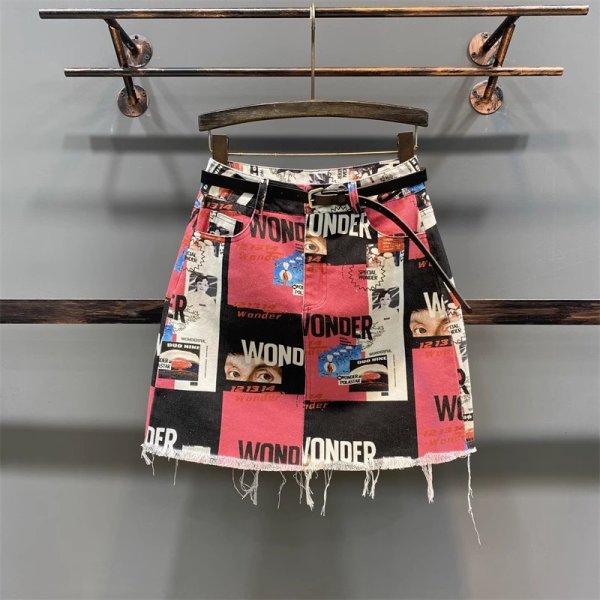 画像5: 目立ち個性派/個性派スタイル　迷彩柄デニム生地 　ボトムスカート【MARVELOUS　QUEEN】 (5)