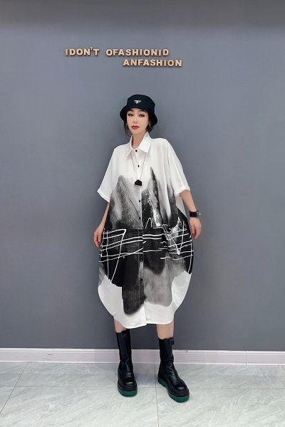 画像6: オシャレな派手カワ柄配色　ワンピース【MARVELOUS　QUEEN】 (6)