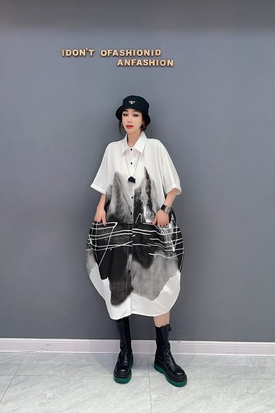 画像4: オシャレな派手カワ柄配色　ワンピース【MARVELOUS　QUEEN】 (4)