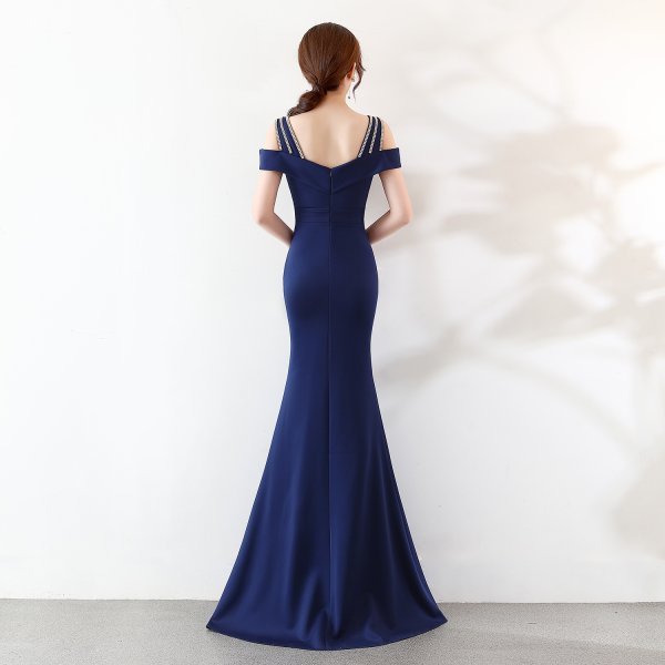 画像11: 大きなサイズ　XXLサイズ　ロングドレス キャバドレス キャバワンピ　エレガントな肩魅せラインストーンデザイン 　ストレッチロングドレスMARVELOUS　QUEEN (11)