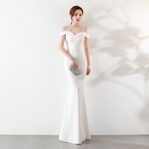 画像13: 大きなサイズ　XXLサイズ　ロングドレス キャバドレス キャバワンピ　エレガントな肩魅せラインストーンデザイン 　ストレッチロングドレスMARVELOUS　QUEEN (13)